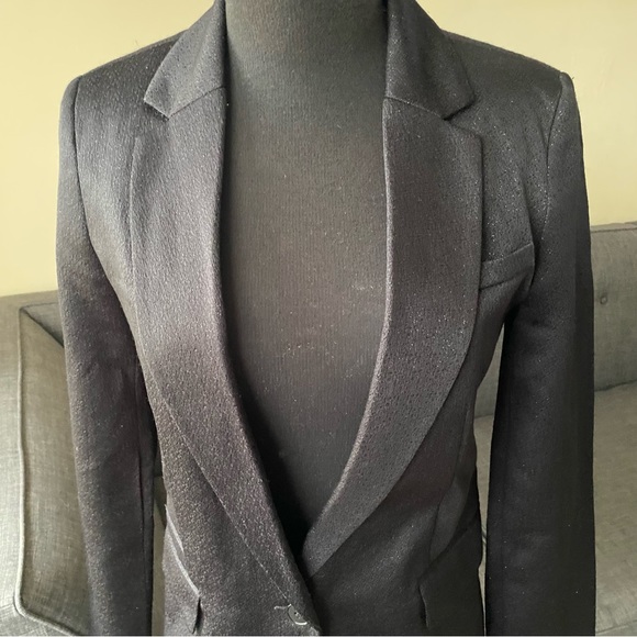 TOPSHOP BLACK GLITTER BLAZER - Picture 3 of 9